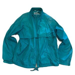 Vintage 90s North Country Eaton Teal Nylon Windbreaker Jacket Size Large